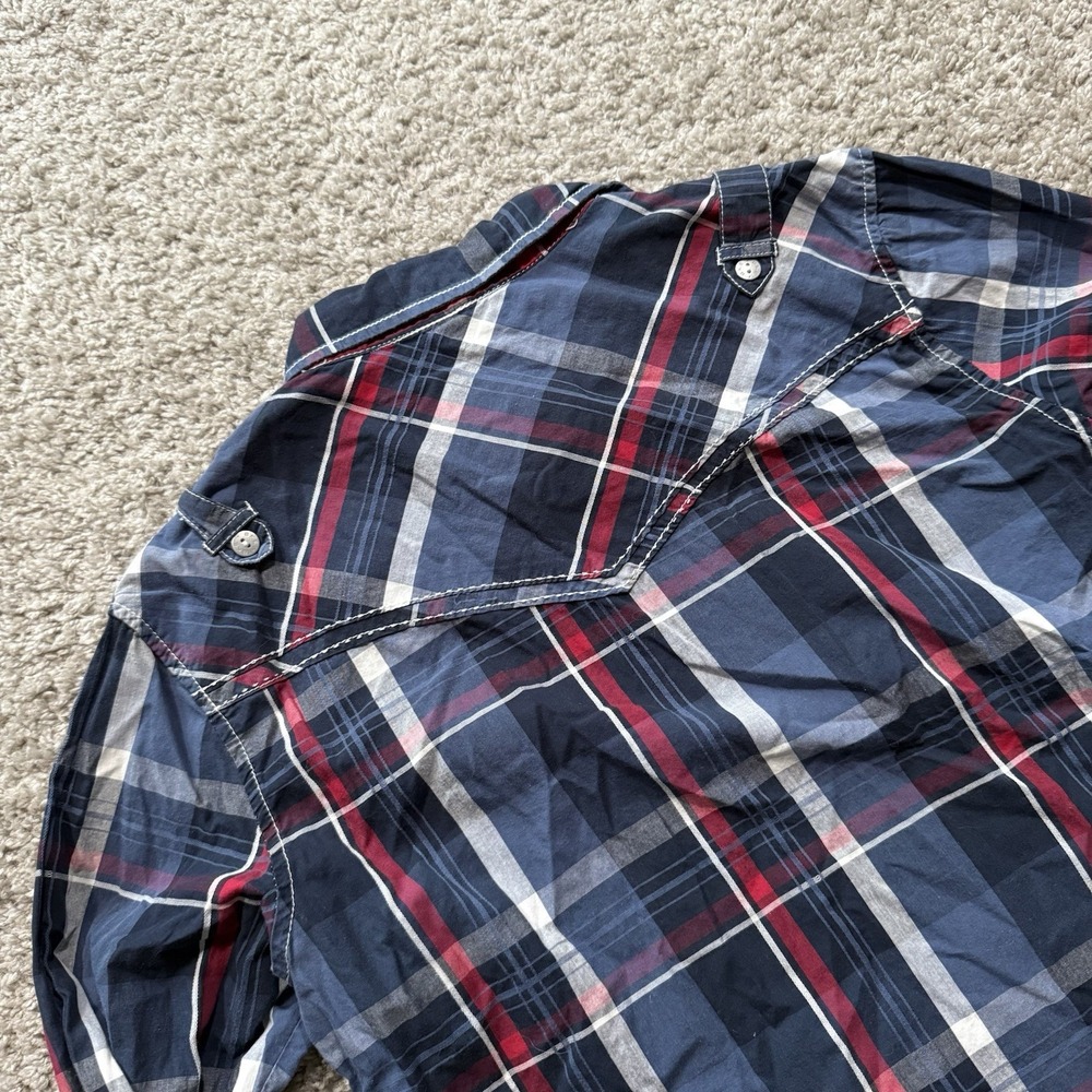 BKE Athletic Fit Men's Plaid Button Up Long Sleeve SZ S Double Chest Pockets - Picture 11 of 12